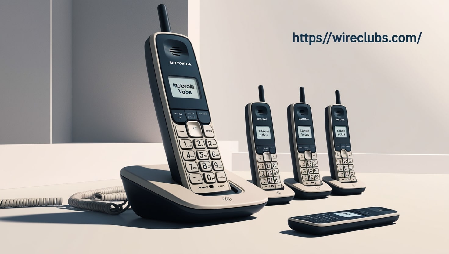motorola voice t604 cordless phone system w/4