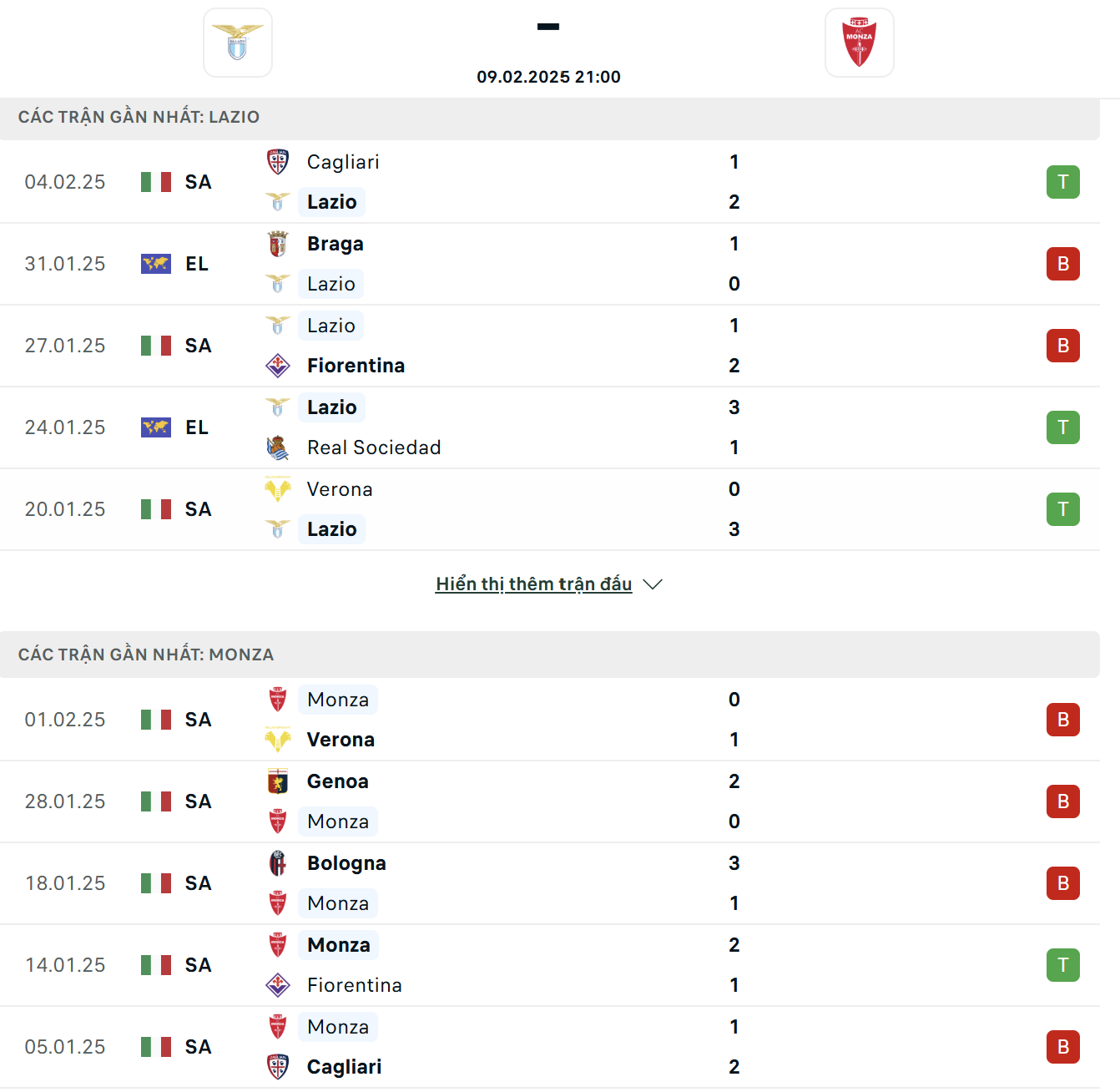 Lazio vs Monza