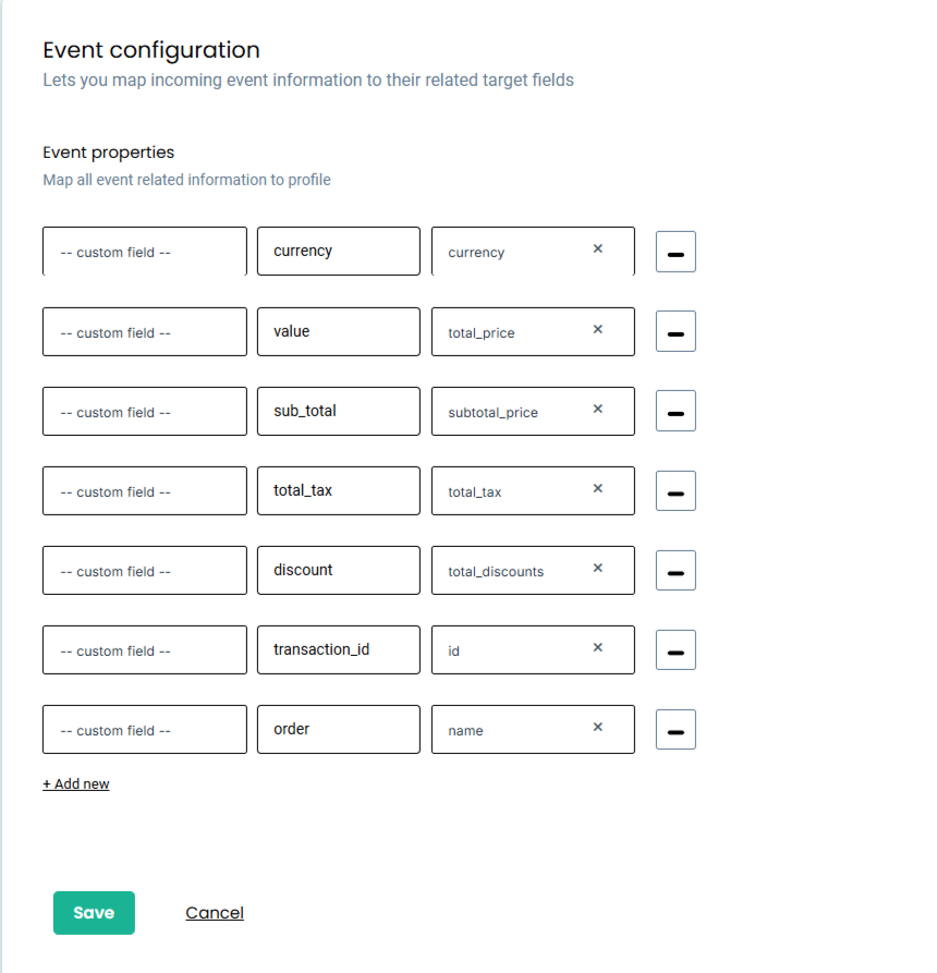 Event Configuration