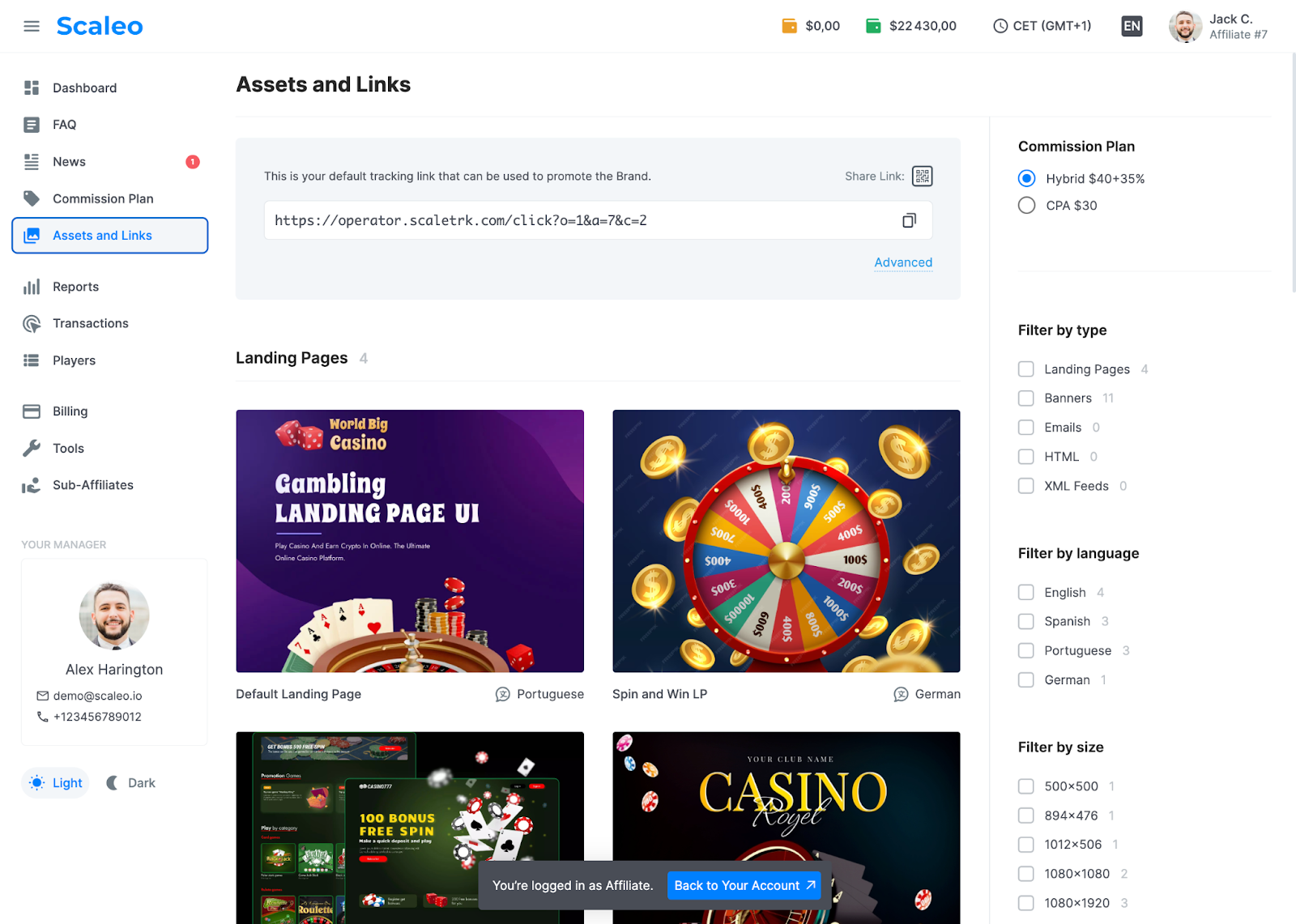 Best IncomeAccess Alternative: Scaleo iGaming Affiliate Software - incomeaccess alternative