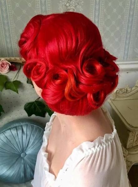 Super Vintage Wedding Red Hair Style