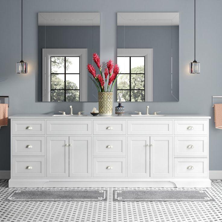 Travis 96'' Double Bathroom Vanity with Quartz Top