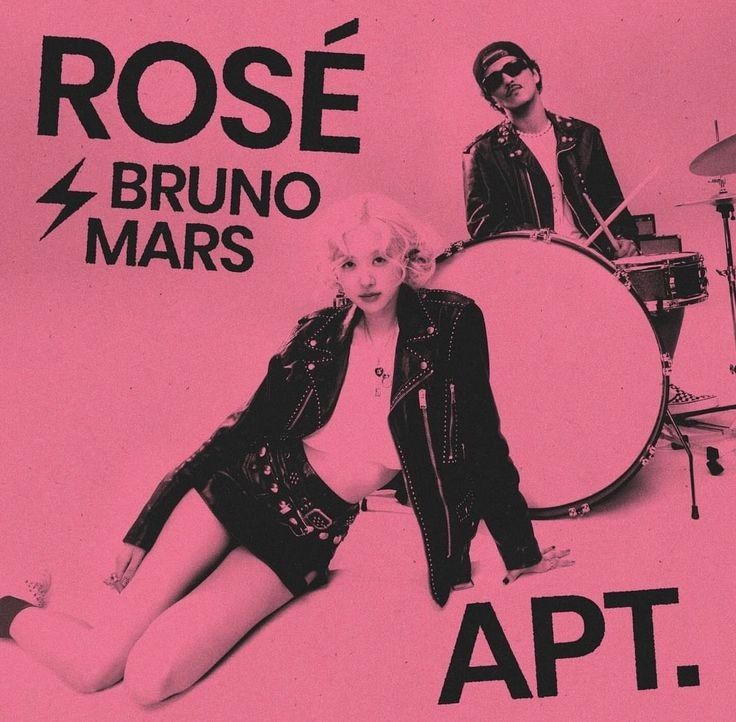 This contain an image of  BLACKPINK's Rosé and Bruno Mars  "APT" 