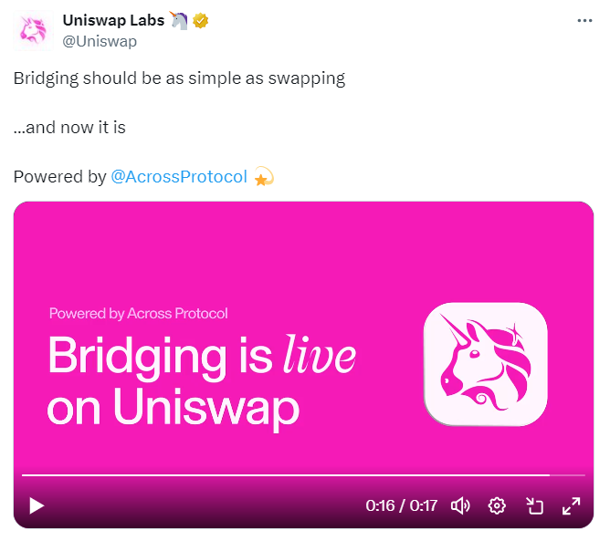 Uniswap Introduces Cross-Chain Bridging 