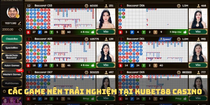 List game Kubet88 casino cực kỳ thú vị