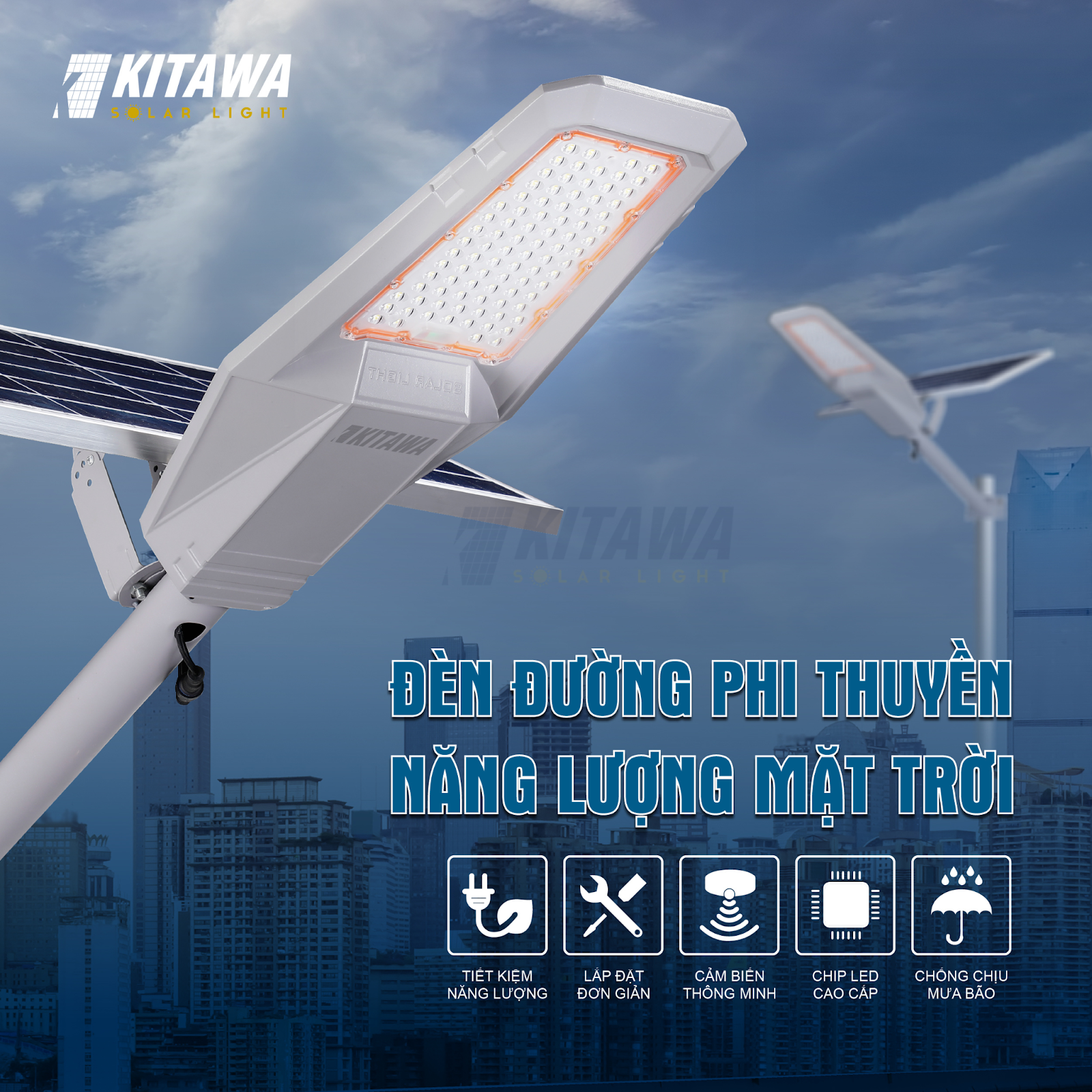 đèn đường phi thuyền năng lượng mặt trời 600W