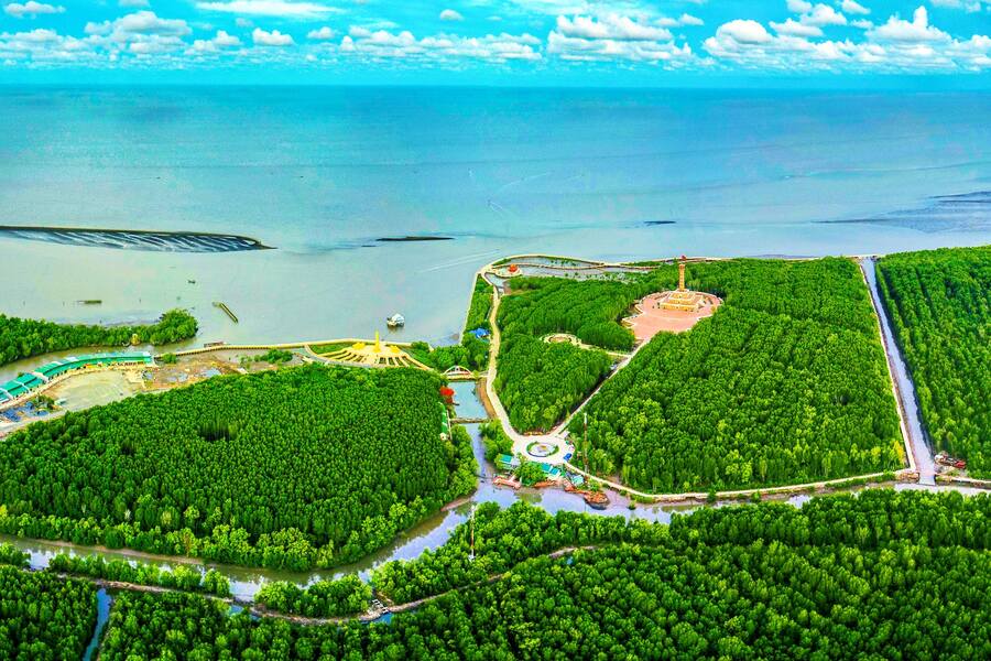 Ca Mau Cape tourist area seen from above. Source: camautourism