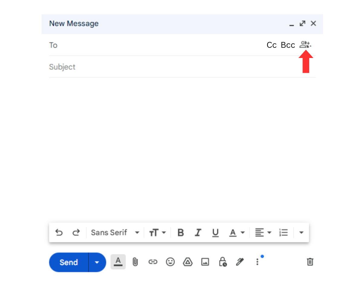 How to Mail merge with CC or BCC using Gmail: Start an email and  click Use Mail Merge 