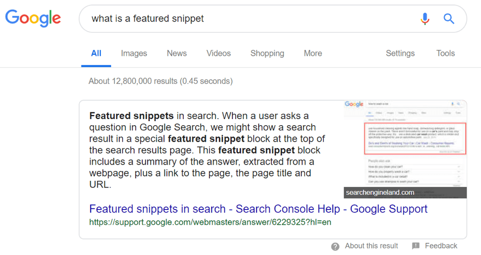 featured snippet