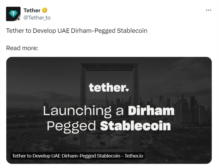 Tether UAE Dirham-Pegged Stablecoin