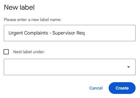 Creating a label is simple within Gmail, and these can then be color coded. 