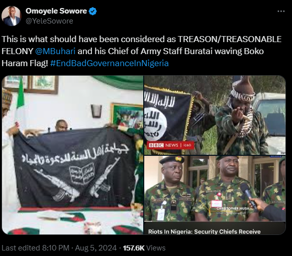 Misleading! Image not showing Buhari waving Boko Haram flag