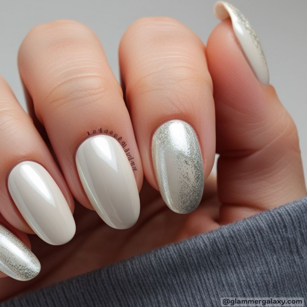 Winter Nail Ideas having Subtle Vanilla Chrome
