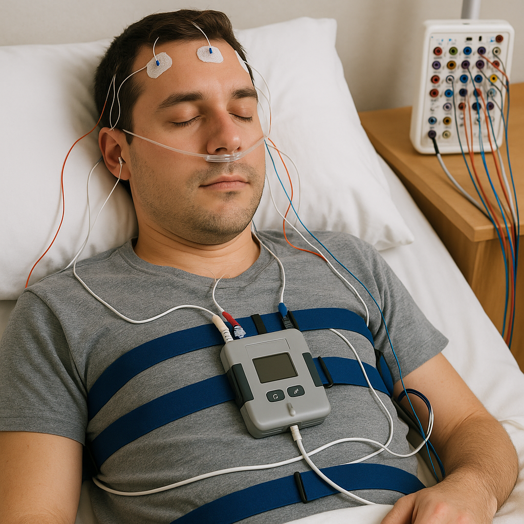 Sleep study equipment setup