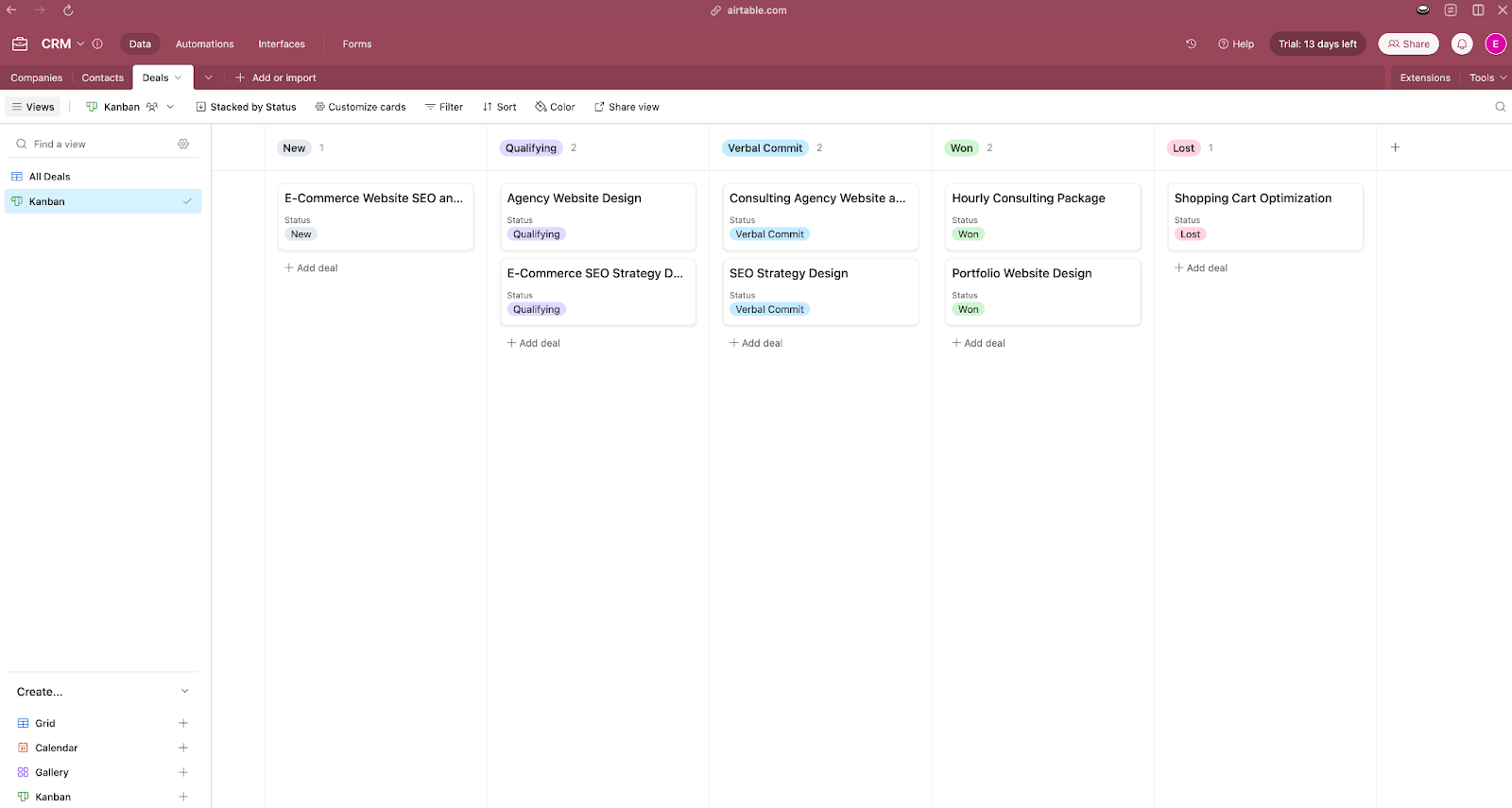 Airtable Basics: Build a simple CRM to store client data