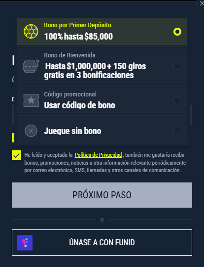 bono de bienvenida Rabona