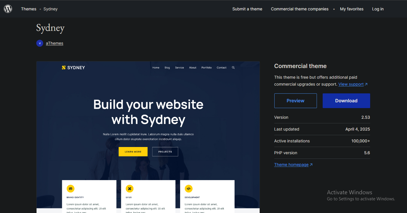 Sydney Best WordPress Blog Theme for Beginners 2025