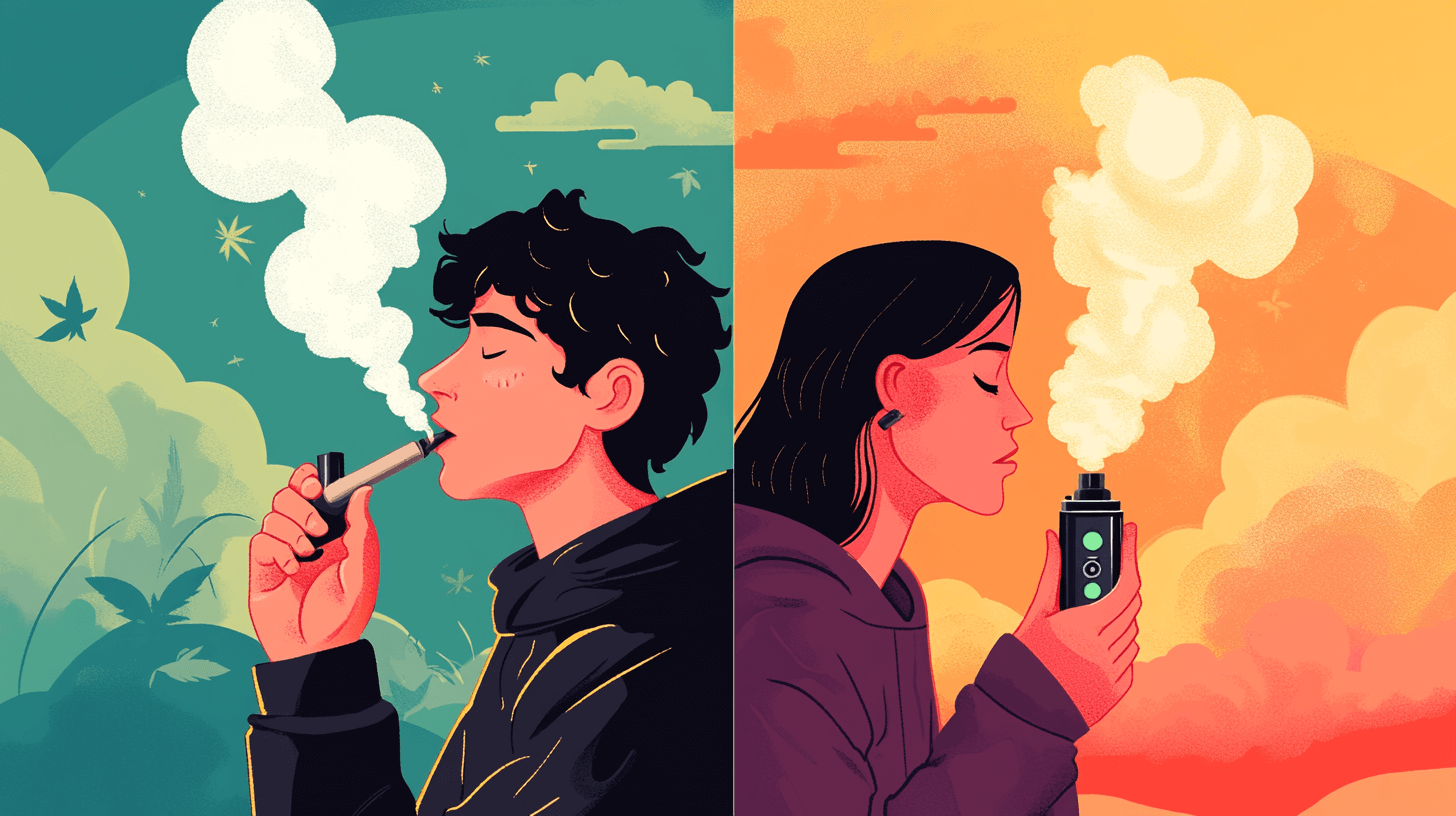 Comparison of vaping and smoking cannabis for health benefits