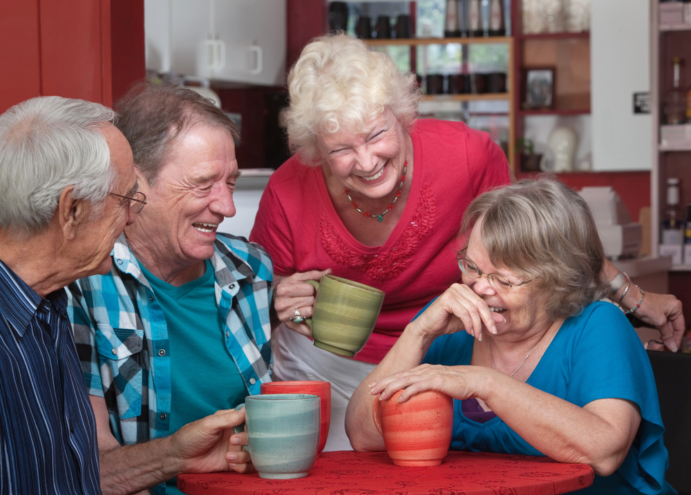 senior citizens socializing