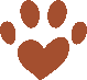 A heart and paw print

Description automatically generated