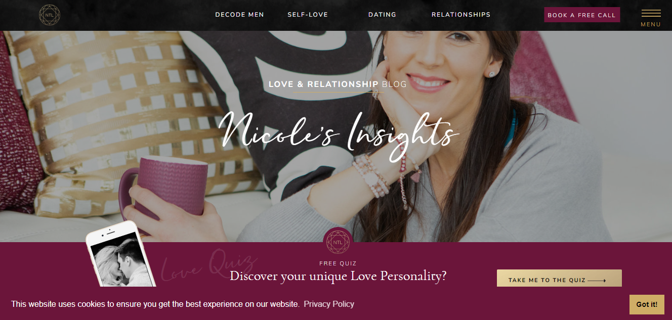 Nicole Talks Love blog homepage - one of the top love blogs