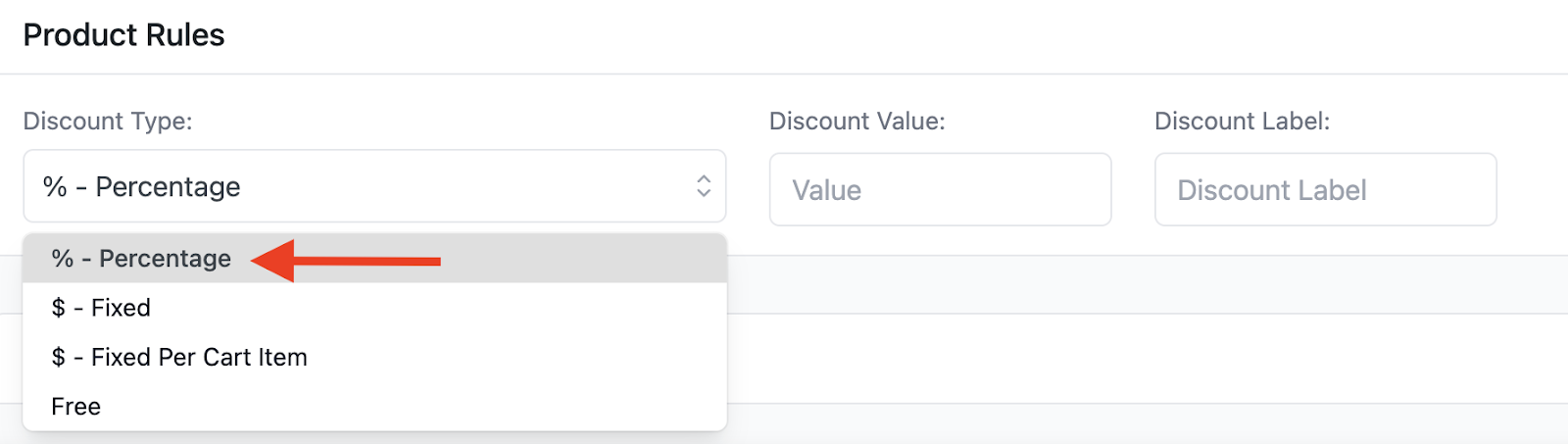 Category Discounts in WooCommerce- Discount type Percentage