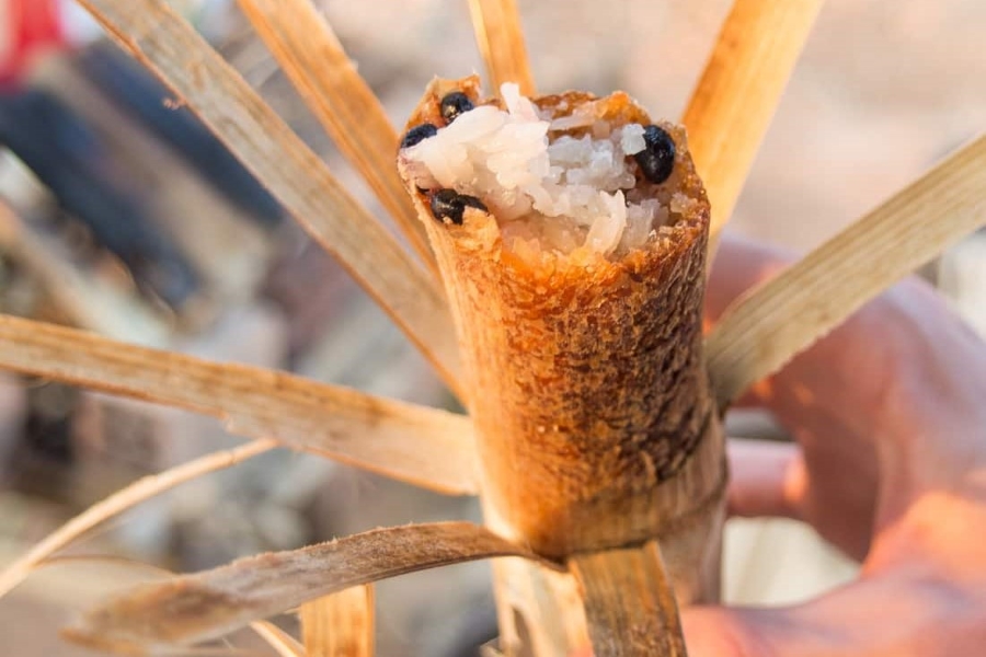  Kralan, which consists of sticky rice packed inside a bamboo tube