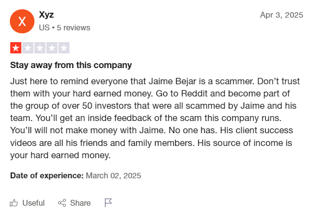 Automate my Cash Flow complaint