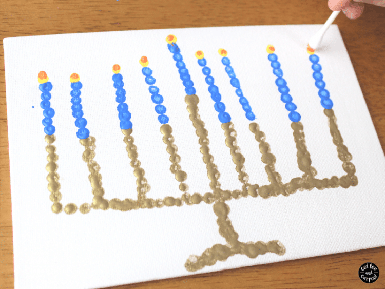 pointillism art made into menorah