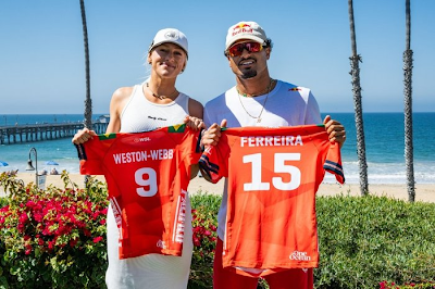 Tati e Ítalo serão os brasileiros no Finals da WSL (Foto: WSL / Thiago Diz)