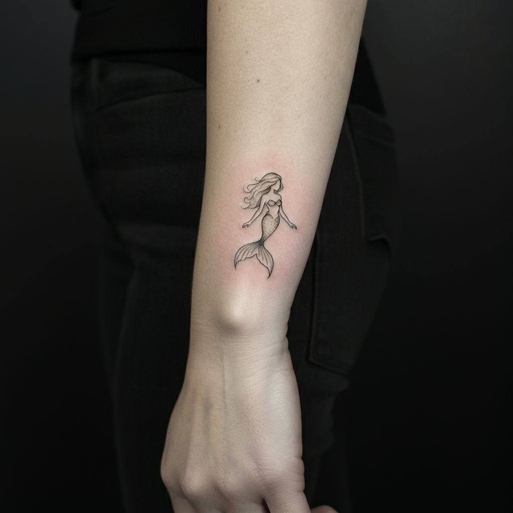 Mermaid Tattoo on Wrist or Ankle 