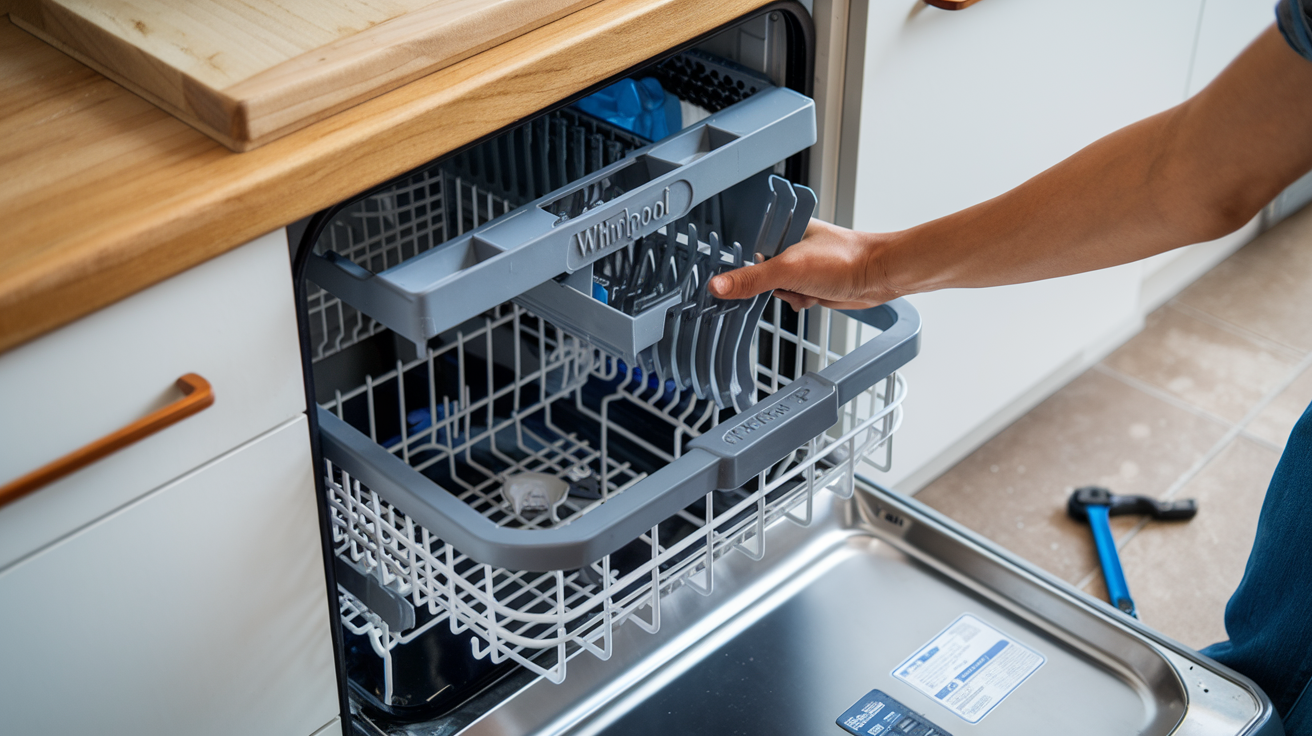 Installing part W10803790 in Whirlpool dishwasher manual