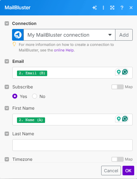 Adding lead details on MailBluster app