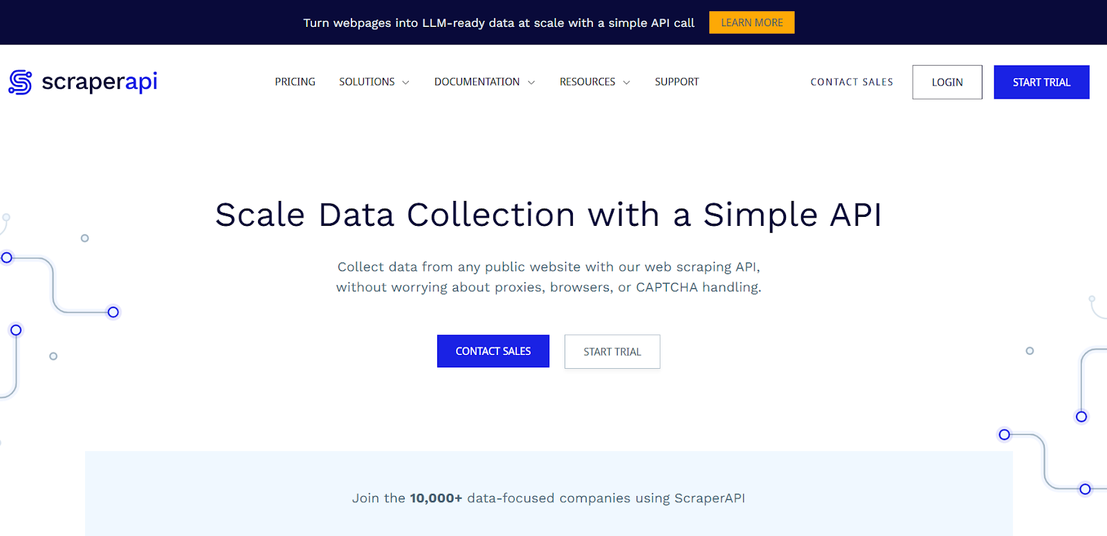 ScraperAPI website