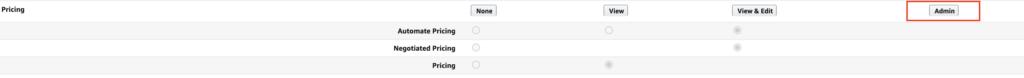 Amazon Seller Central User Permissions - Pricing Access