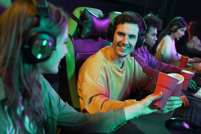 Two players engaged in the Aviator game, focusing intently on their screens