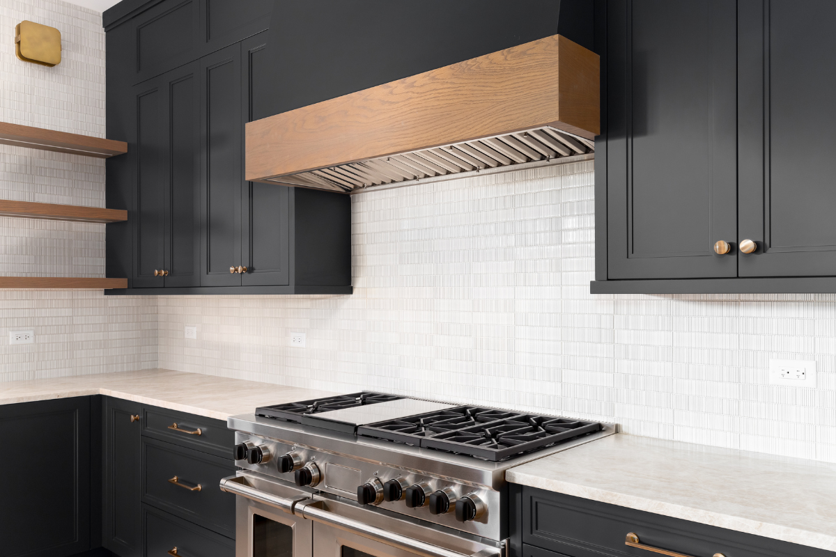 black custom inset cabinets