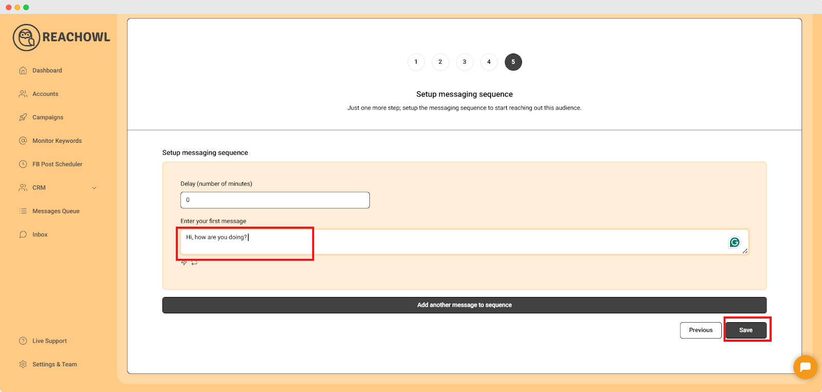 write message sequence