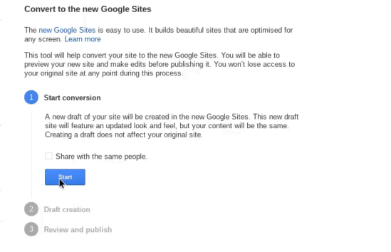 Migrer des sites Google classiques vers de nouveaux sites Google