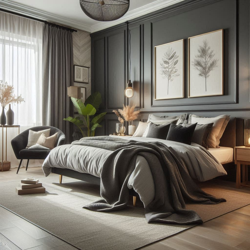 gray bedroom interior design