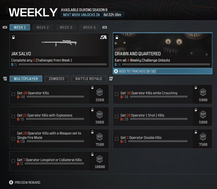 Weekly challenges