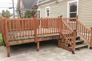 signs your outdoor living space is ready for a remodel old wood deck with stairs custom built michigan