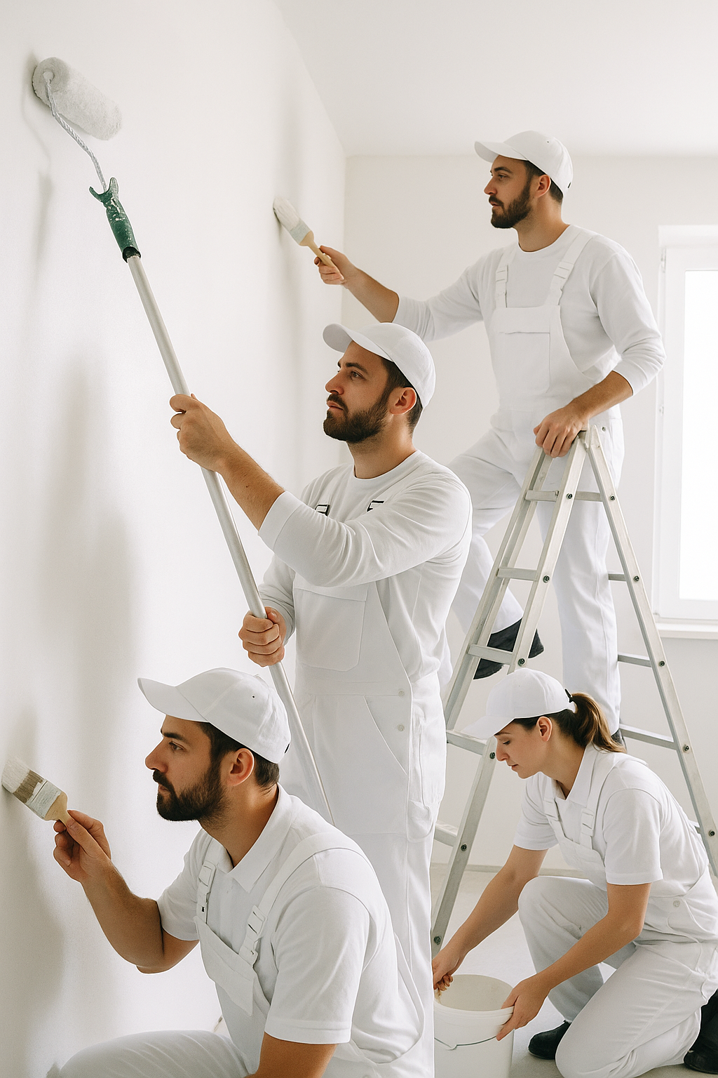 Team of Professional Painters at Work