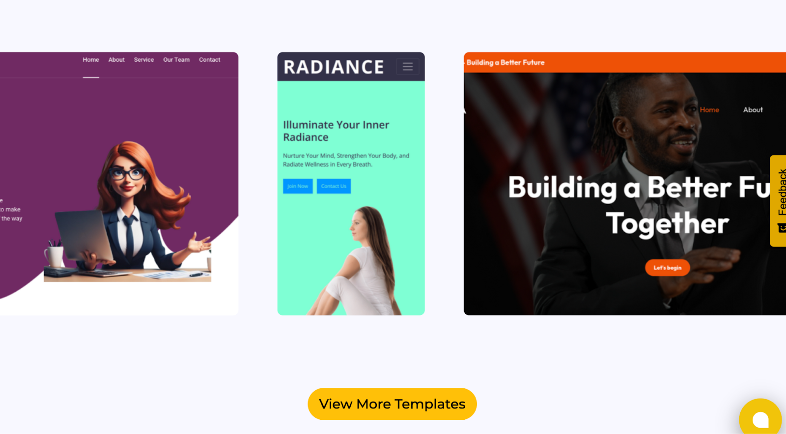 Olitt website builder templates screenshot