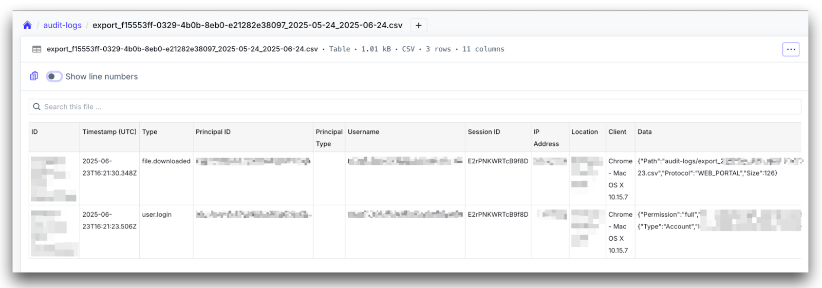 sftp to go new audit logs export feature