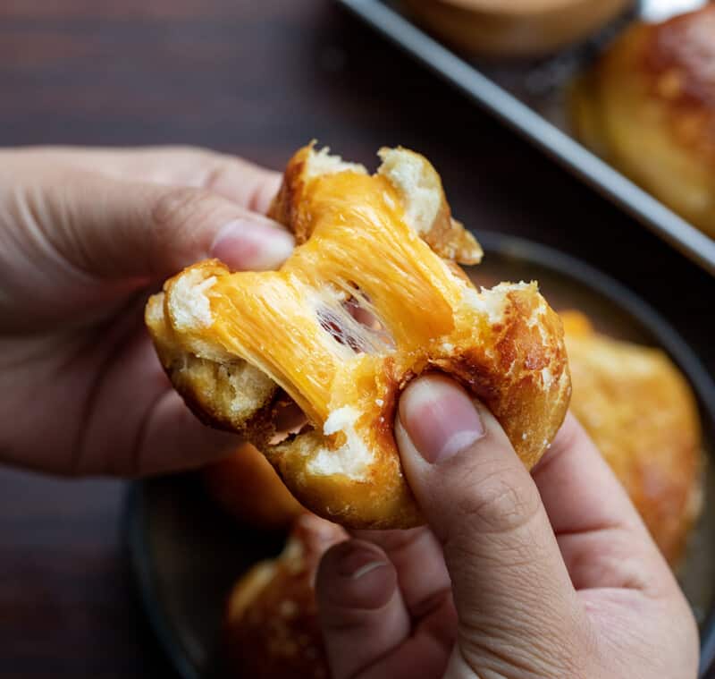 Cheese Stuffed Pretzel Bombs