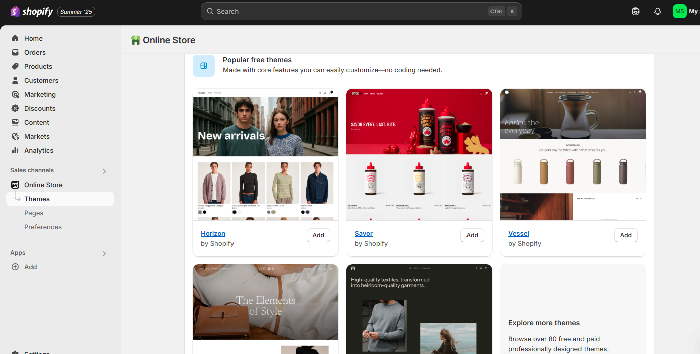 select theme