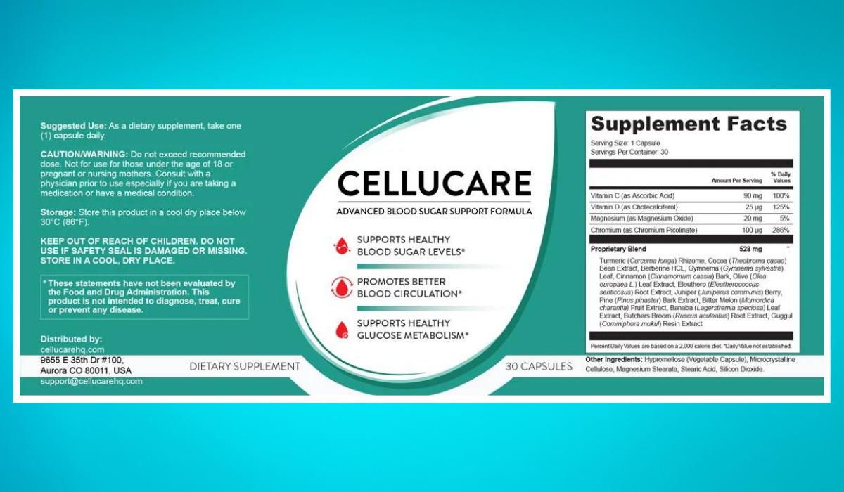 CelluCare Supplement Facts