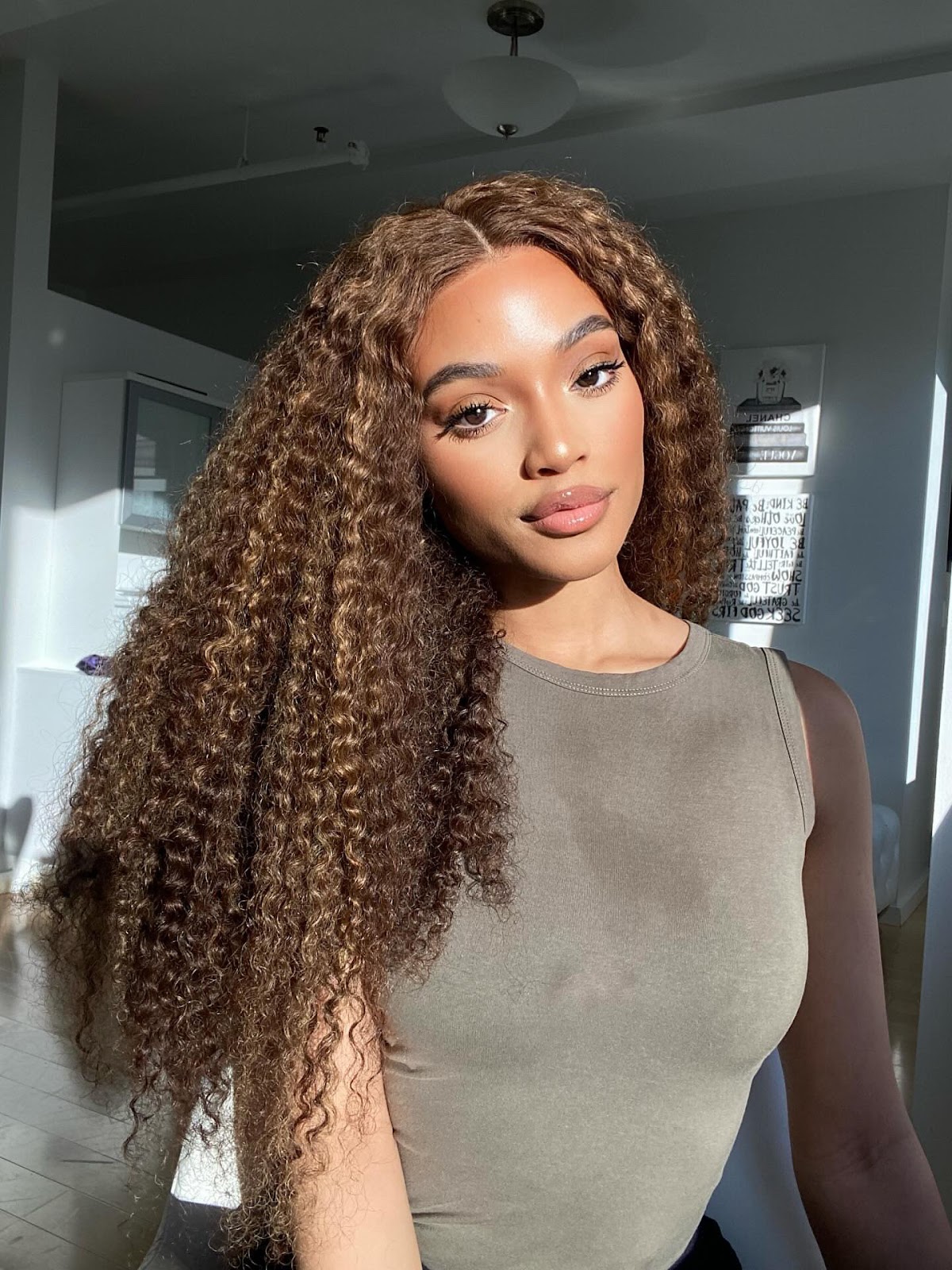highlight kinky curly lace front wig