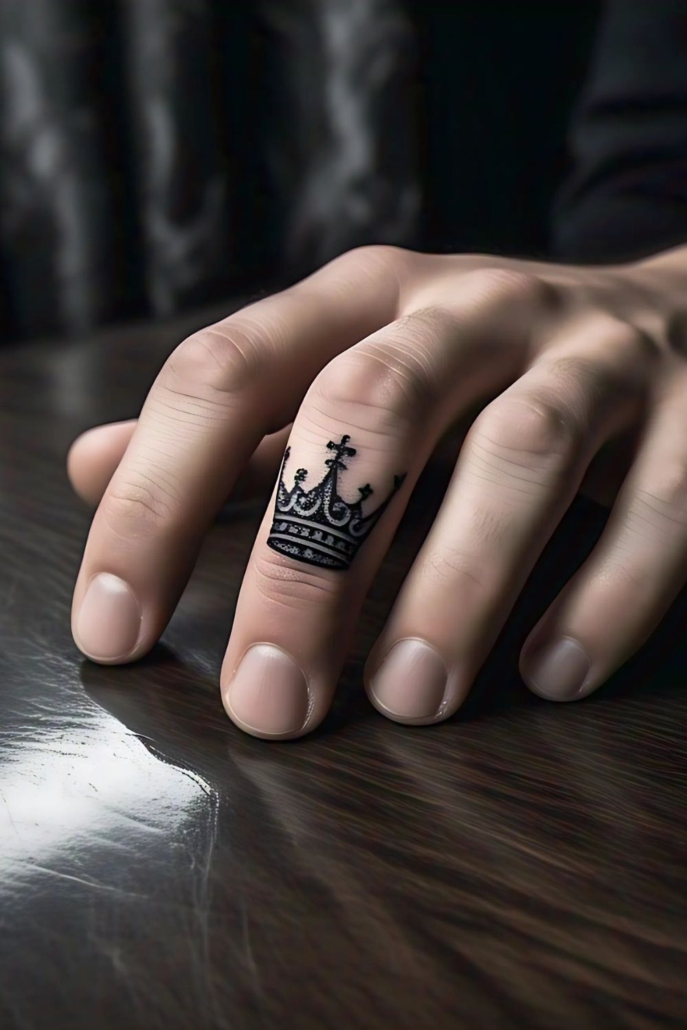 Regal Crown Finger Tattoo
